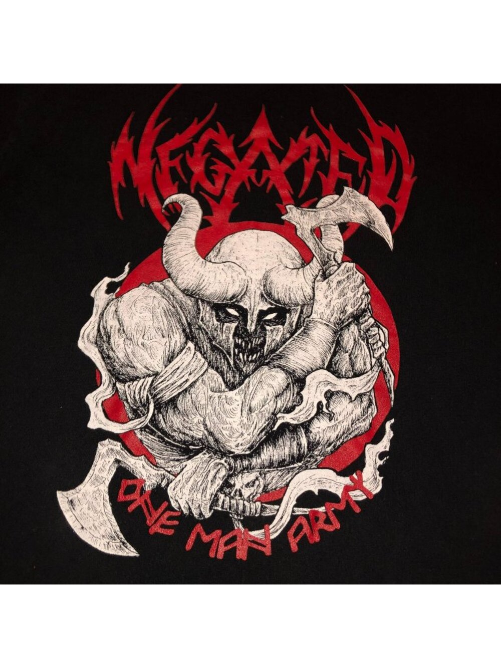 Megated Black T-Shirt Size M "One Man Army" Heavy Metal Rock Short Sleeve Mens